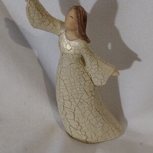 Graceful Cream and Brown Home Art Sculpture